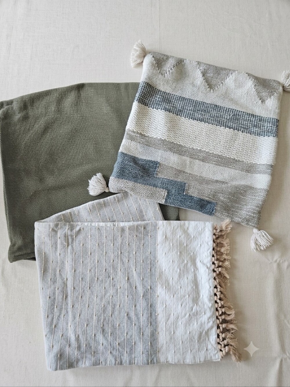 Food Network IKEA Boho Home Decor Bundle: 2 Pillow Covers + 1 Table Runner
